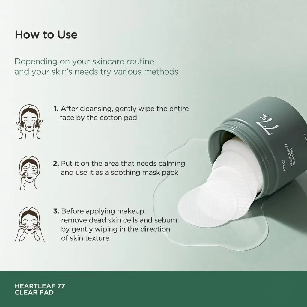 Anua Heartleaf 77% Soothing Toner Clear Pad Pore Control Cleansing Oil 77 Pore Deep Cleansing Foam Korea Skin Care Face Cleanser