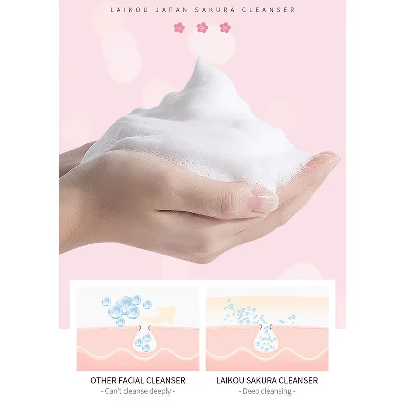 Sakura Sunscreen and Cleanser Richfoam Deep Clean Remove Grease Improve Oily Face Wash Cream Gentlemoisturizing Remove Blackhead