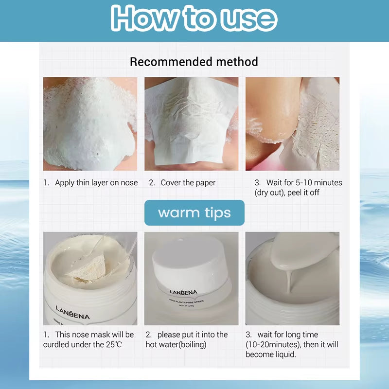 Blackhead Remover Peel off Mask Aloe Vera Extract Oil Control Nose Mask with 60Pcs Cleanses for Deep Clean Hydrating