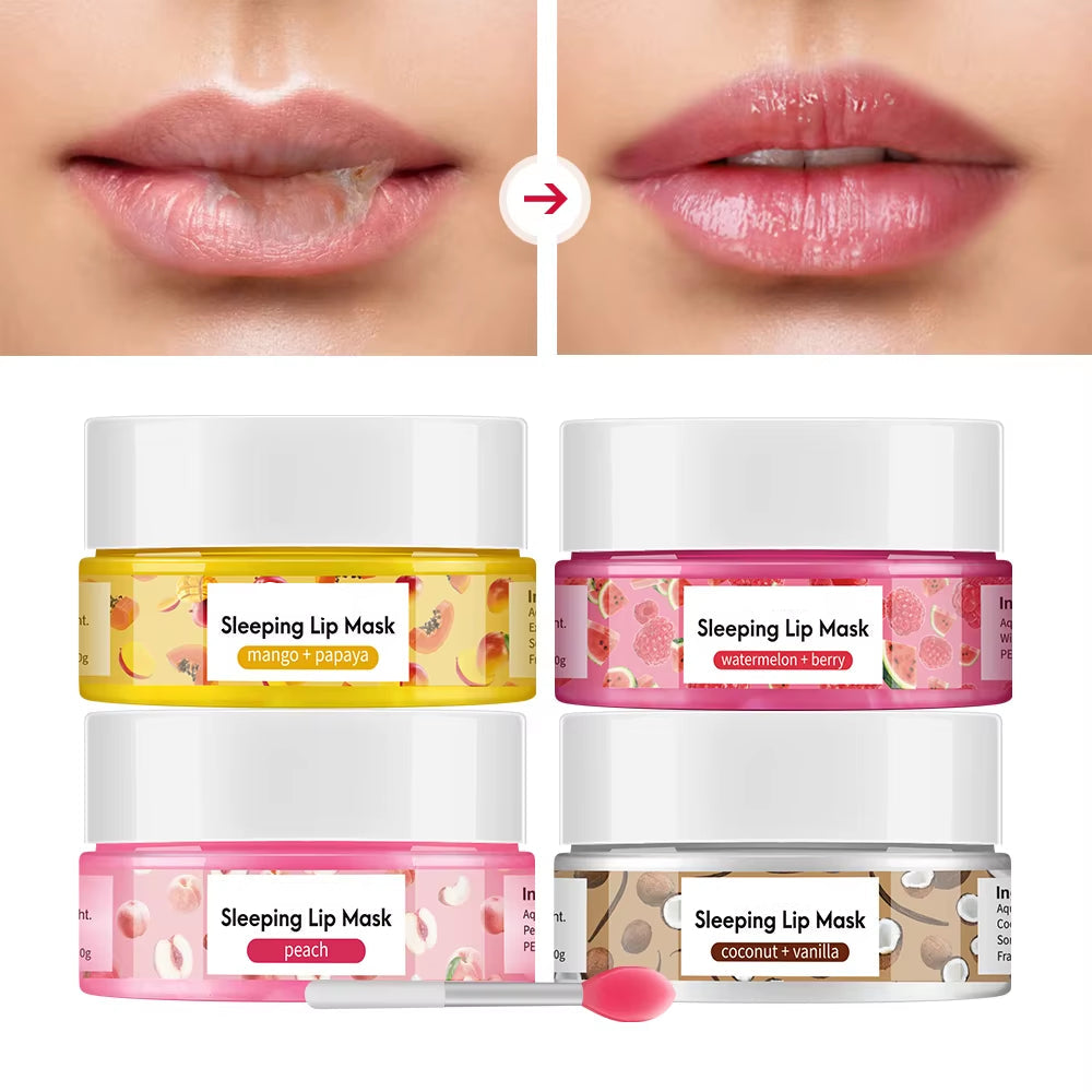 Mango Lip Sleep Mask Night Sleeping Maintenance Moisturizing Fade Lip Lines Nourishing Lip Balm Skin Care Beauty Health
