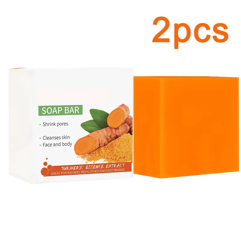 Hand Made Turmeric Soap Body Cleaning Lightening Dark Underarm Leg Body Cleansers Brightening Face Soap Tender Skin Care Beauty