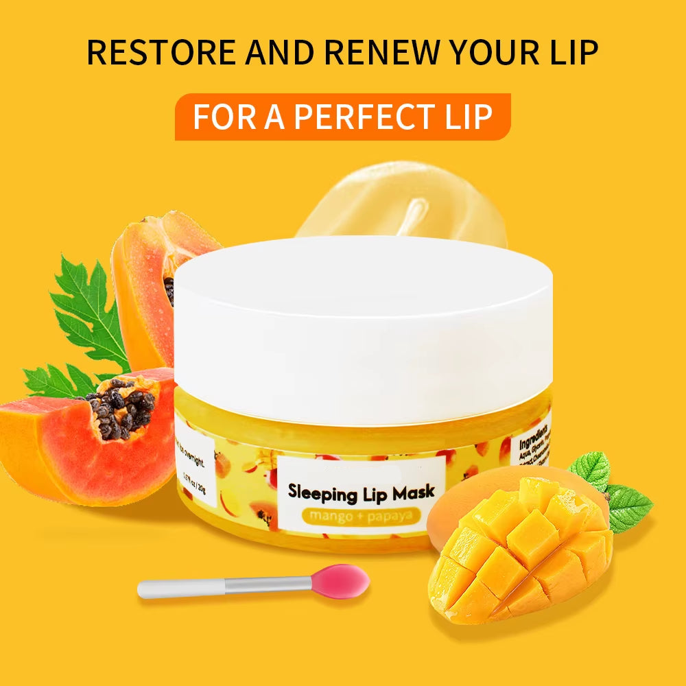 Mango Lip Sleep Mask Night Sleeping Maintenance Moisturizing Fade Lip Lines Nourishing Lip Balm Skin Care Beauty Health