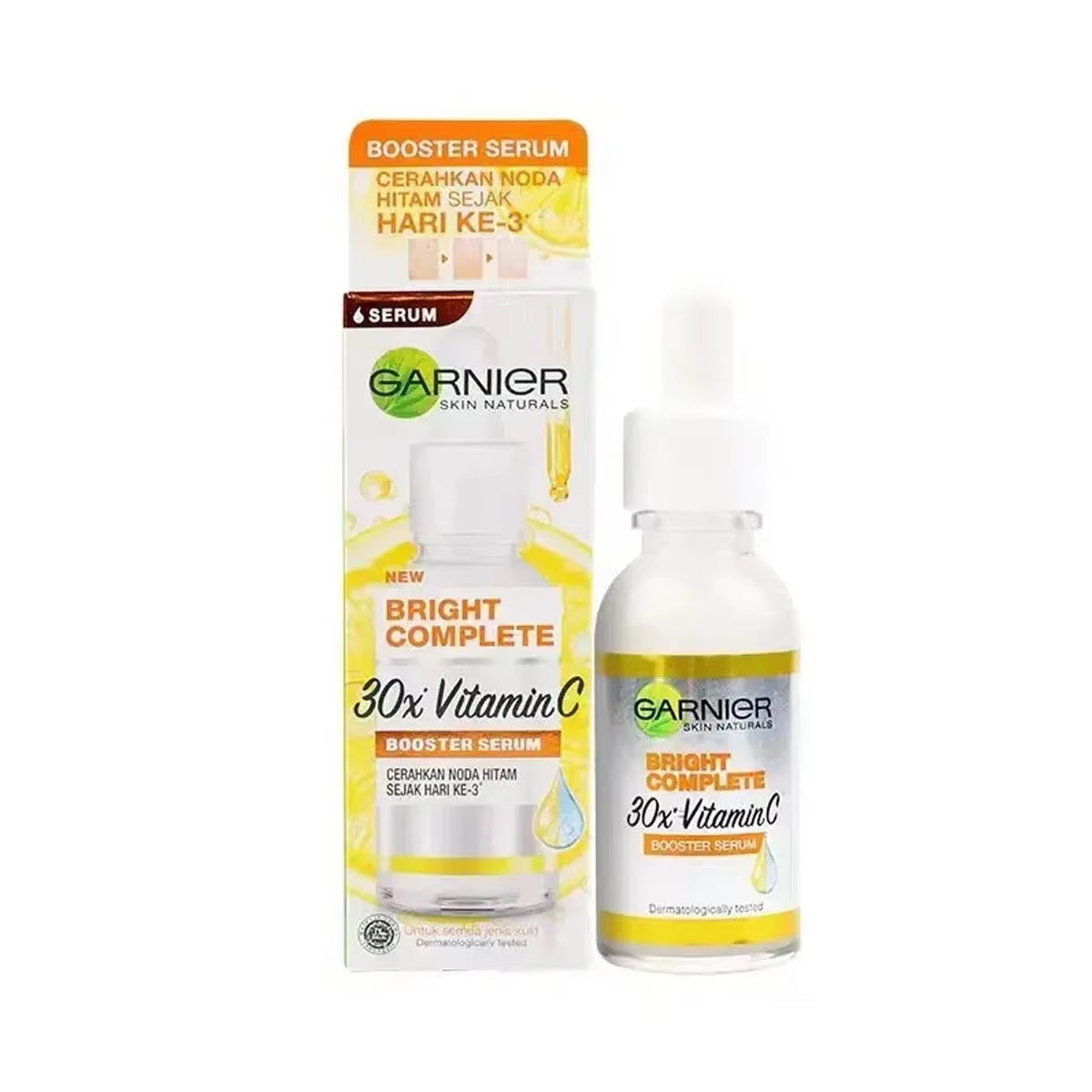 Garnier Bright Complete 30X Vitamin C Niacinamide Booster Serum Whitening Skin Tone Essence Fade Acne Mark Beauty Products 30Ml