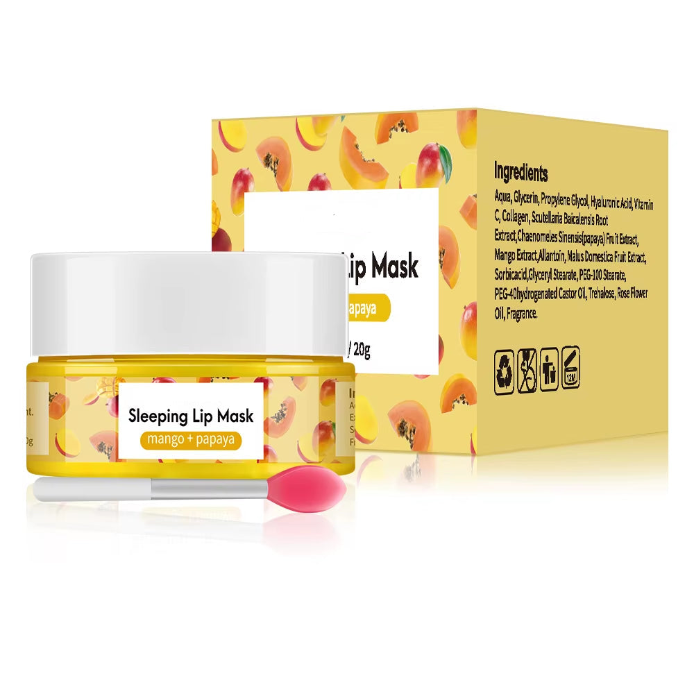 Mango Lip Sleep Mask Night Sleeping Maintenance Moisturizing Fade Lip Lines Nourishing Lip Balm Skin Care Beauty Health