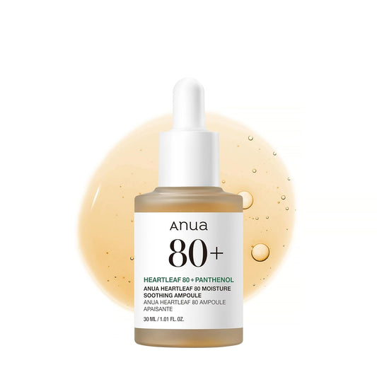 Heartleaf 80 Soothing Ampoule, Hydration Facial Serum for Glass Skin, Panthenol, Hyaluronic Acid, Non-Greasy, Gentle Formula, Lightweight Essence, Vegan, Korean Skin Care, 30Ml/1.01 Fl.Oz