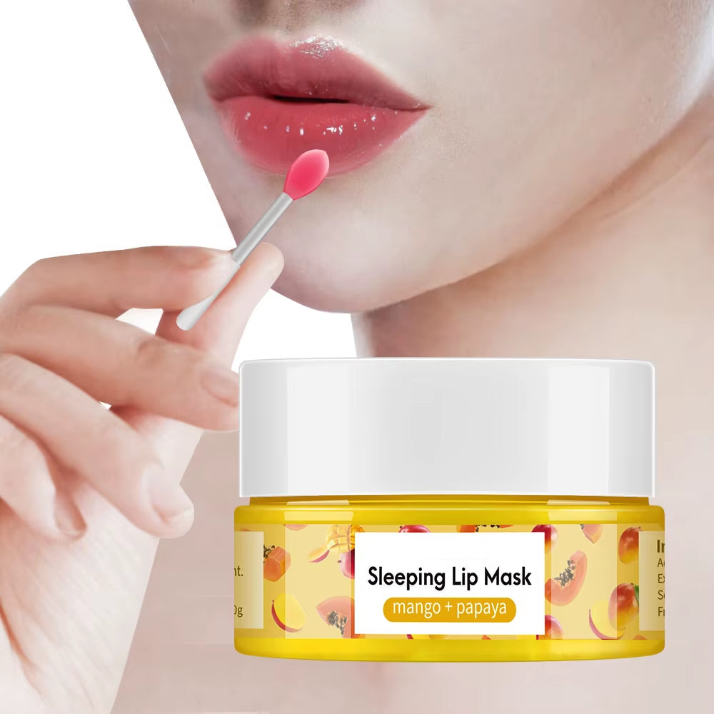 Mango Lip Sleep Mask Night Sleeping Maintenance Moisturizing Fade Lip Lines Nourishing Lip Balm Skin Care Beauty Health