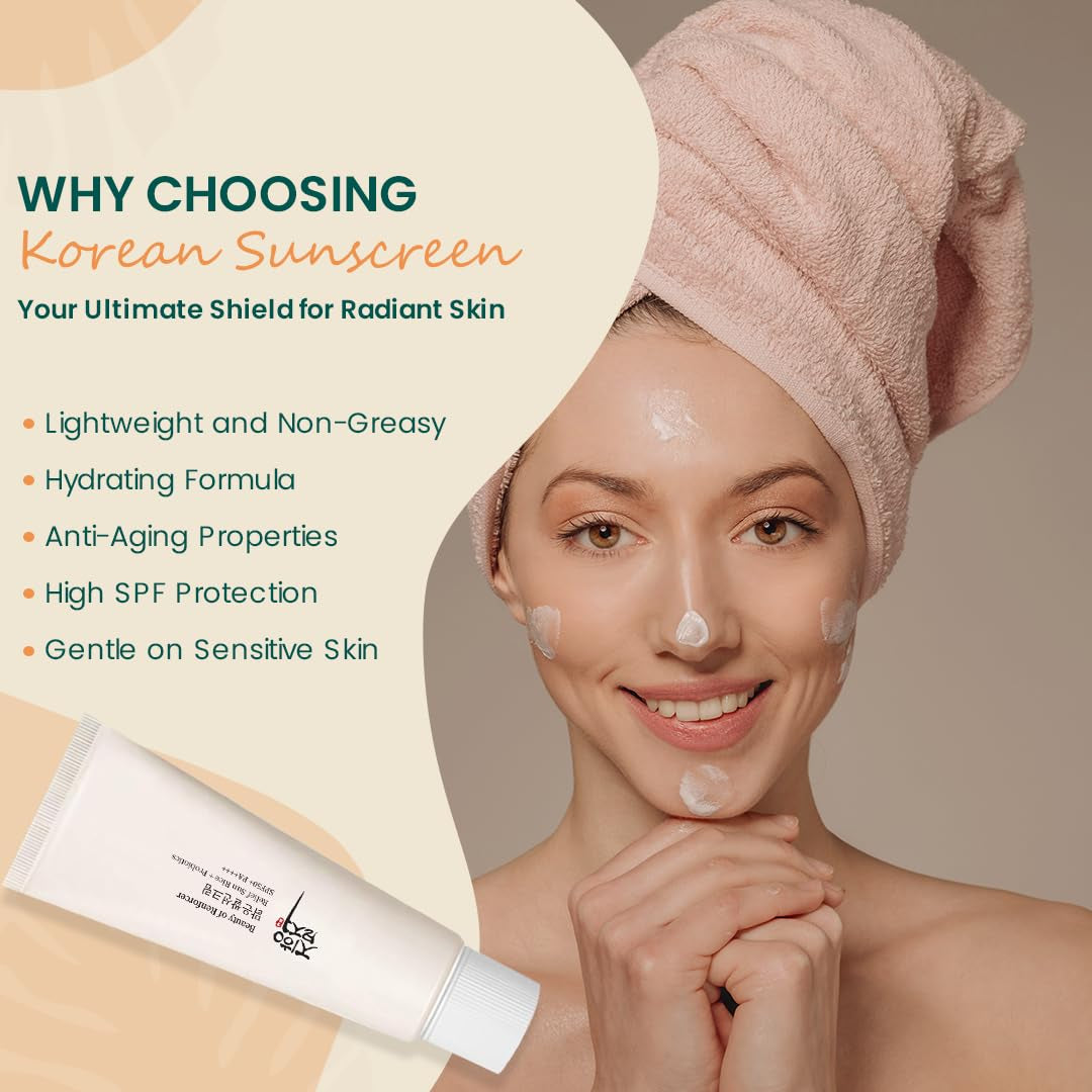 Korean Sunscreen SPF50+ PA++++ - Nourishing UV Defense with Rice & Probiotics - Beauty of  Korean Skincare - for All Skin Types - 50Ml / 1.6 Fl Oz
