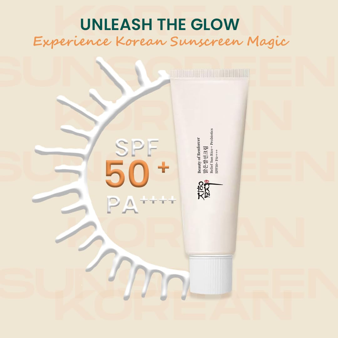 Korean Sunscreen SPF50+ PA++++ - Nourishing UV Defense with Rice & Probiotics - Beauty of  Korean Skincare - for All Skin Types - 50Ml / 1.6 Fl Oz