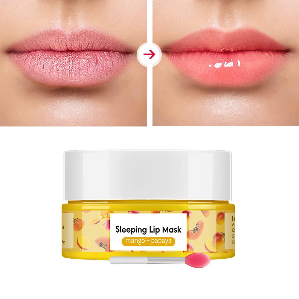 Mango Lip Sleep Mask Night Sleeping Maintenance Moisturizing Fade Lip Lines Nourishing Lip Balm Skin Care Beauty Health