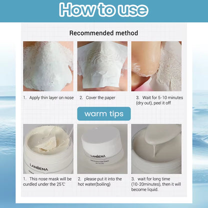Blackhead Remover Peel off Mask Aloe Vera Extract Oil Control Nose Mask with 60Pcs Cleanses for Deep Clean Hydrating